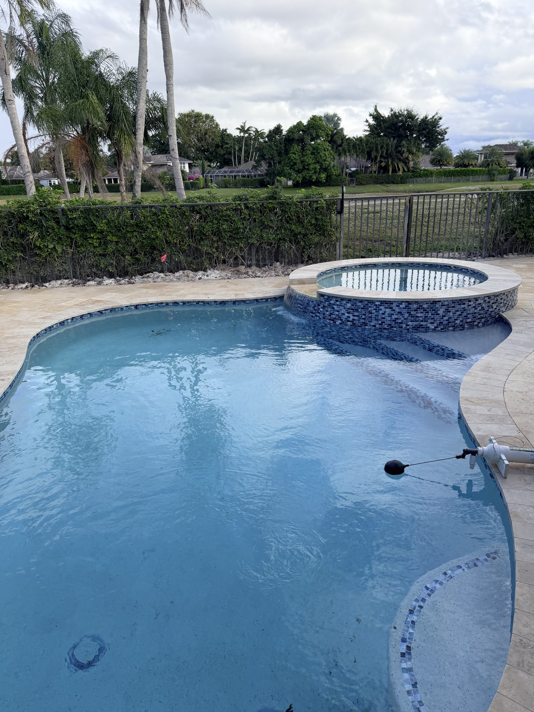 Finished Players Court pool and tiled spa